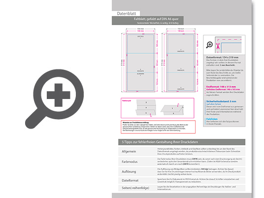 Product Bild faltblatt__gefalzt_auf_din_a6_quer__horizontaler_wickelfalz__6-seitig